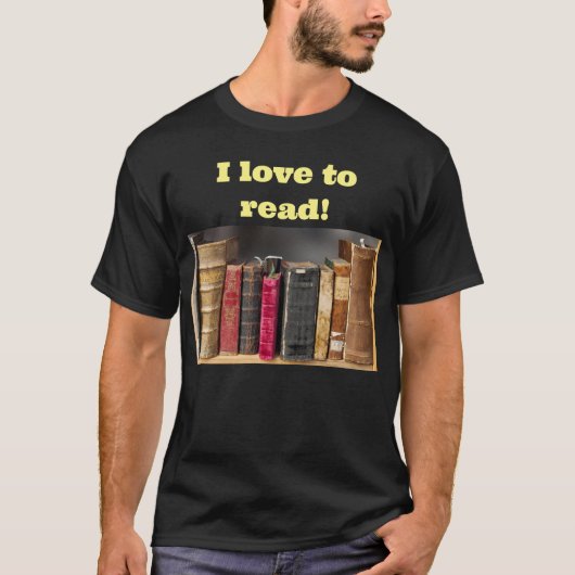 Ik lees graag Antiek boeken T-shirt (Voorkant)