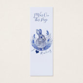 Ik lees graag Bladwijzer van blauwe konijnen Mini Visitekaartjes (Voorkant)