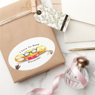 Ik lees graag boeken ovale sticker