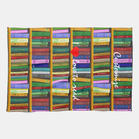 Ik lees graag boeken Thunder_Cove Theedoek (Horizontaal)