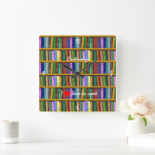 Ik lees graag boeken Thunder_Cove Vierkante Klok (Huis)