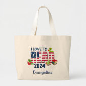 IK LEES GRAAG EEN X America Flag 2024 Grote Tote Bag (Voorkant)