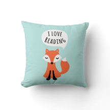 Ik lees graag leuke cartoon vos op blauwe achtergr