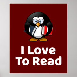 Ik lees graag Penguin-Poster Poster