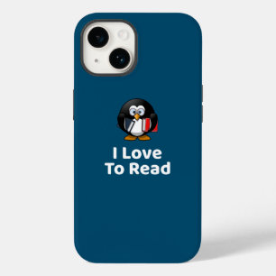 Ik lees graag Pinguïn Grappig Lezen Case-Mate iPhone 14 Hoesje