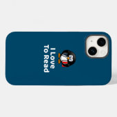 Ik lees graag Pinguïn Grappig Lezen Case-Mate iPhone Case (Achterkant (horizontaal))