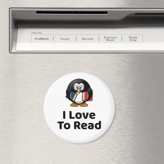 Ik lees graag Pinguïn Grappig Lezen Magneet (Insitu (Vaatwasser))