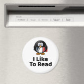 Ik lees graag Pinguïn Grappig Lezen Magneet (Insitu (Vaatwasser))