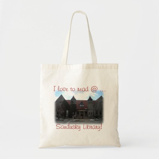 Ik lees graag @ Sandusky Library Tote Bag (Voorkant)