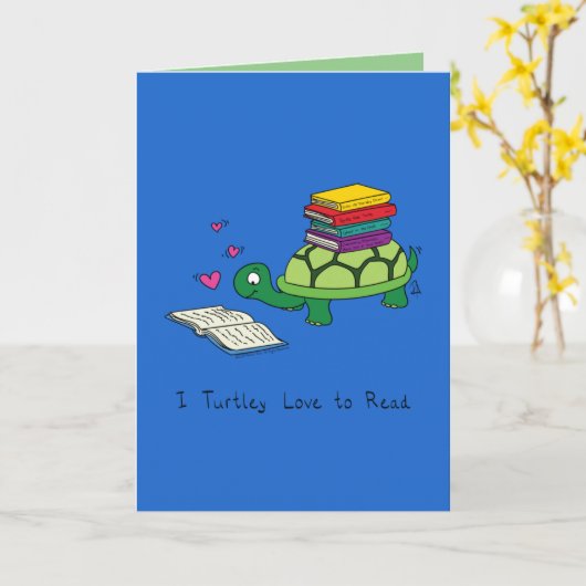 Ik lees graag schildpadboeken kaart (Gele Bloem)