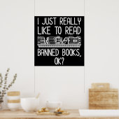 Ik lees graag verboden boeken, oké? poster (Keuken)