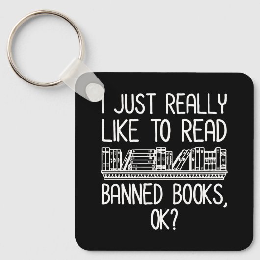 Ik lees graag verboden boeken, oké? sleutelhanger (Voorkant)