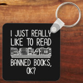 Ik lees graag verboden boeken, oké? sleutelhanger (Achterkant)