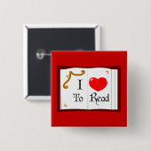 Ik lees graag vierkante button 5,1 cm (Voorkant /achterkant)