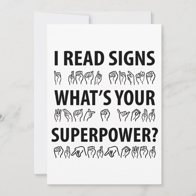 Ik lees handtekeningen wat je Superpower Sign Lang (Voorkant)