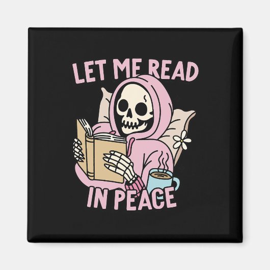 Ik Lees In Vrede Grappige Geest Leest Boek Hallowe Magneet (Voorkant)