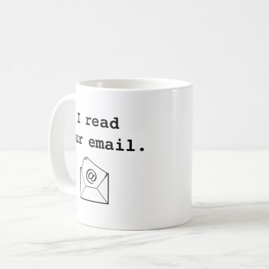 Ik lees je e-mail. KoffieMok (Voorkant links)