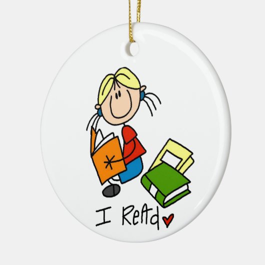 Ik lees keramisch ornament (Links)