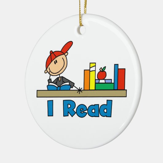 Ik lees keramisch ornament (Links)