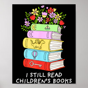 Ik lees kinderboeken grappige boekenliefhebber lez poster