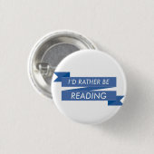 Ik lees liever diepblauwe banner ronde button 3,2 cm (Voorkant /achterkant)
