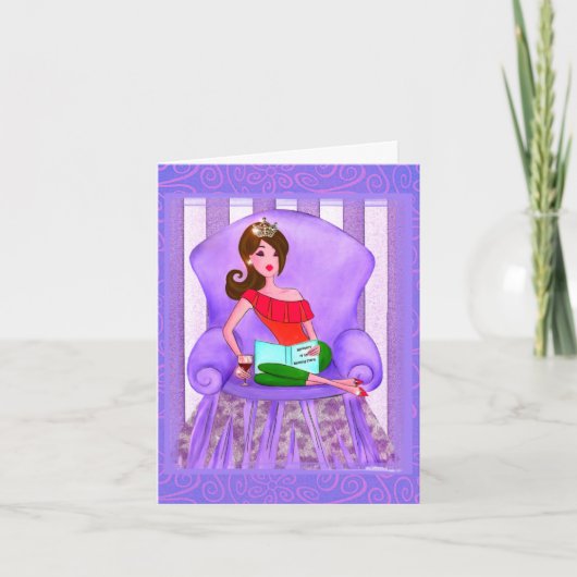 "Ik lees liever een boek" Diva Kaart (Voorkant)