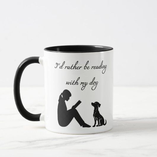 Ik lees liever met mijn hond mok (Links)