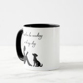 Ik lees liever met mijn hond mok (Voorkant links)