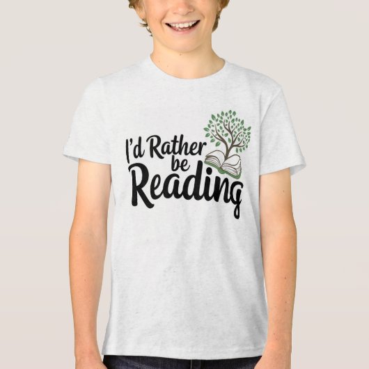 "Ik lees liever" Tri-Blend Shirt (Voorkant)