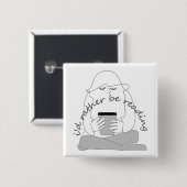 ik lees liever vierkante button 5,1 cm (Voorkant /achterkant)
