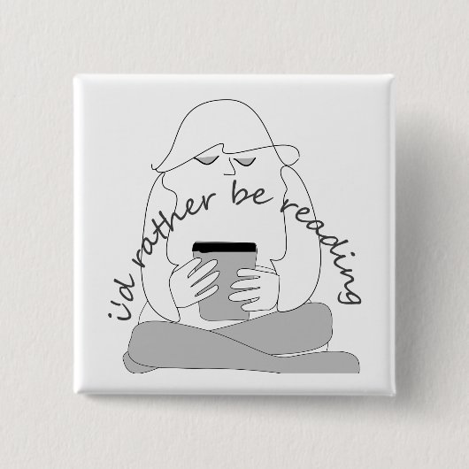ik lees liever vierkante button 5,1 cm (Voorkant)