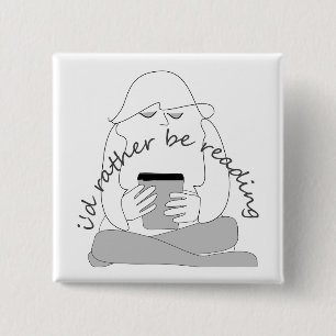 ik lees liever vierkante button 5,1 cm
