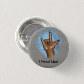 Ik lees lips: Amerikaanse gebarentaal: doof Ronde Button 3,2 Cm (Voorkant /achterkant)