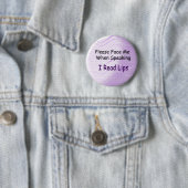 Ik lees lips-Button Ronde Button 5,7 Cm (In situ)