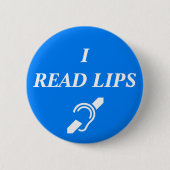 IK LEES LIPS RONDE BUTTON 5,7 CM (Voorkant)