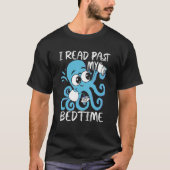 Ik Lees Na Mijn Bedtijd Octopus Boeken T-shirt (Voorkant)