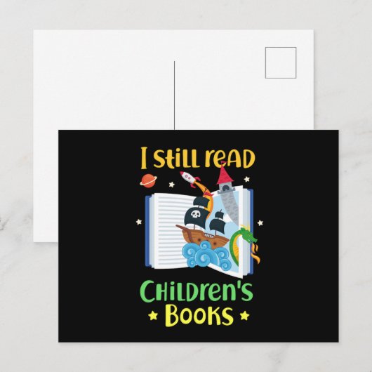 Ik lees nog steeds kinderboeken briefkaart (Voorkant / Achterkant)