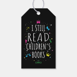 Ik lees nog steeds kinderboeken. cadeaulabel