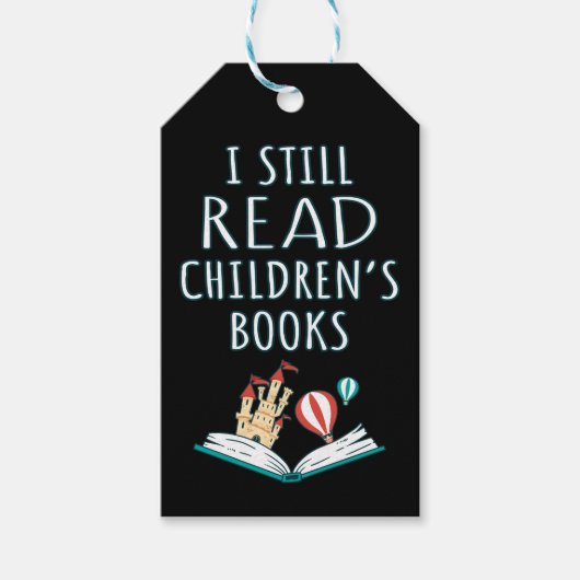 Ik lees nog steeds kinderboeken II Cadeaulabel (Voorkant)