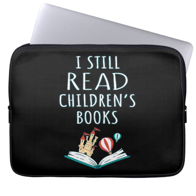 Ik lees nog steeds kinderboeken II Laptop Sleeve (Voorkant)