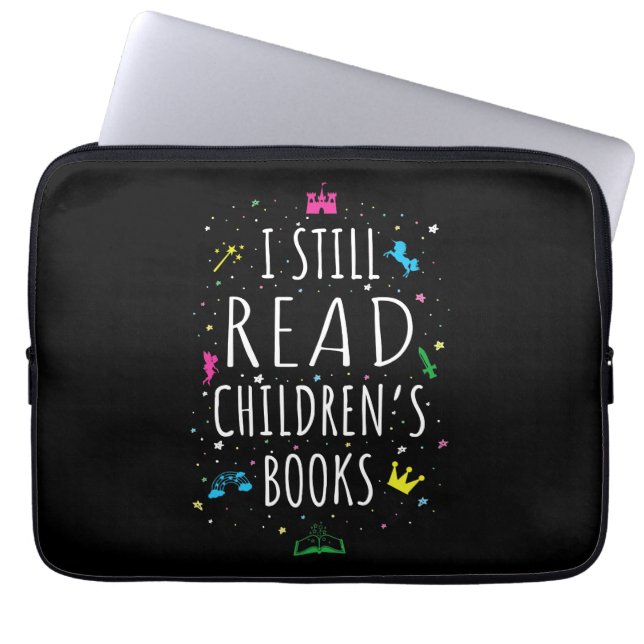 Ik lees nog steeds kinderboeken. laptop sleeve (Voorkant)