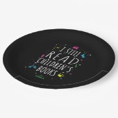 Ik lees nog steeds kinderboeken. papieren bordje (Gekanteld)