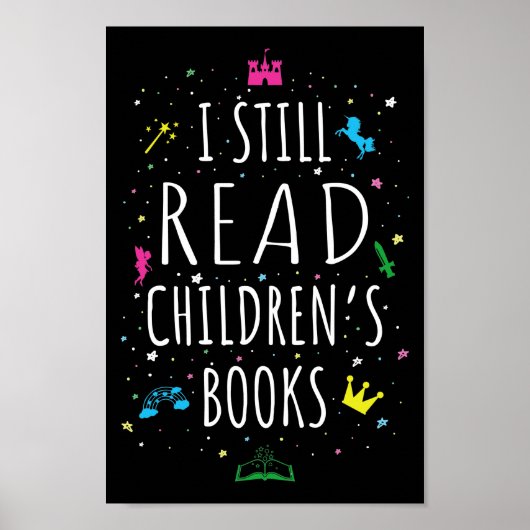 Ik lees nog steeds kinderboeken. poster (Voorkant)