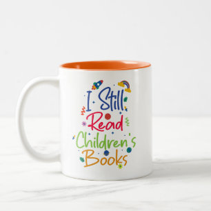 Ik lees nog steeds kinderboeken tweekleurige koffiemok