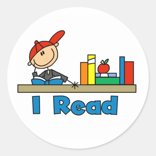 Ik Lees Ronde Sticker (Voorkant)