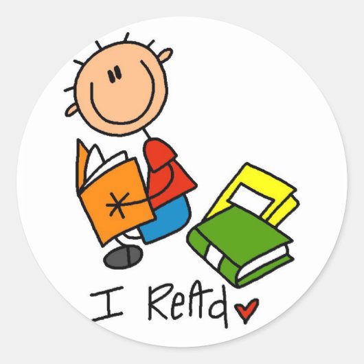 Ik Lees Ronde Sticker (Voorkant)