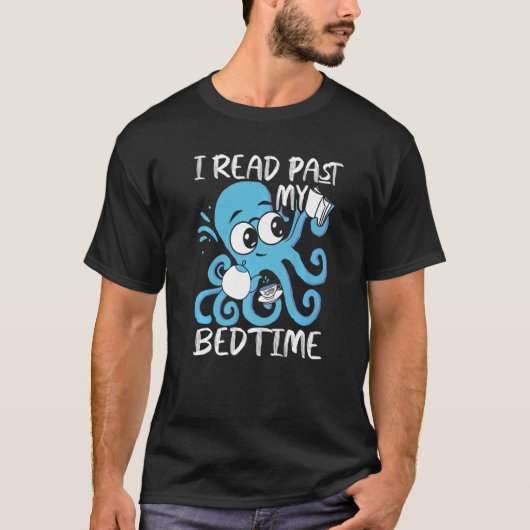 Ik lees tot na mijn bedtijd Octopus Boeken   T-shirt (Voorkant)
