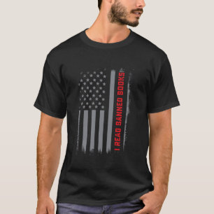 Ik lees verboden boeken Amerikaanse vlaggenlezers  T-shirt