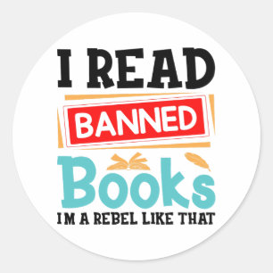 Ik Lees Verboden Boeken Bibliothecaris Lezer Ronde Sticker