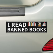 Ik lees verboden boeken, Bumpersticker, Bumpersticker (Op auto)